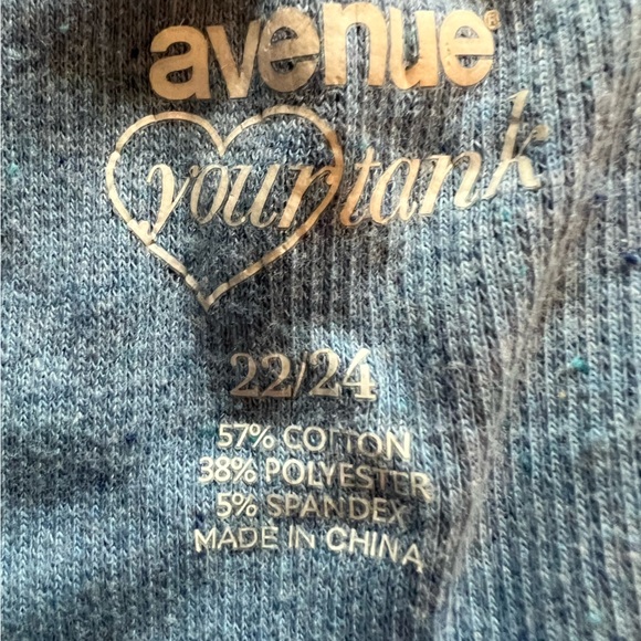 Women’s Avenue Light Blue Marled Tank Top - Picture 3 of 3